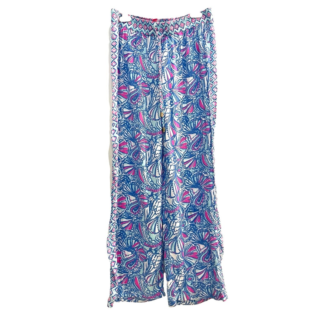 Lilly Pulitzer for‎ Target Palazzo Lounge Pants Elastic Waist Blue Extra Small